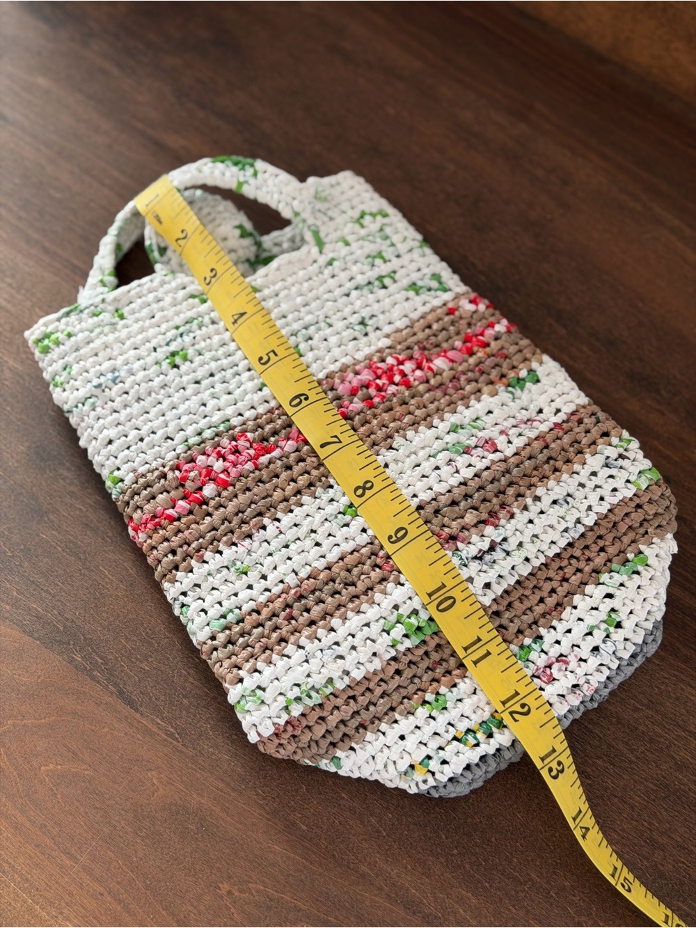 Handmade Upcycled Barrel Handbag Cylindrical Knit Top Handle Tote Bag OS - Picture 15 of 16
